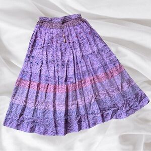 Boho Purple Tiered Maxi Skirt